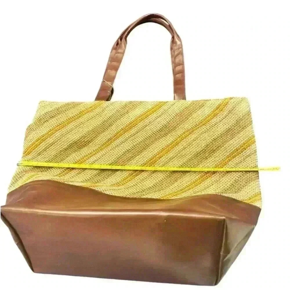 Americana by Sharif Extra Large Weave Design Vintage Tote 22”x15”x9” - Picture 7 of 13